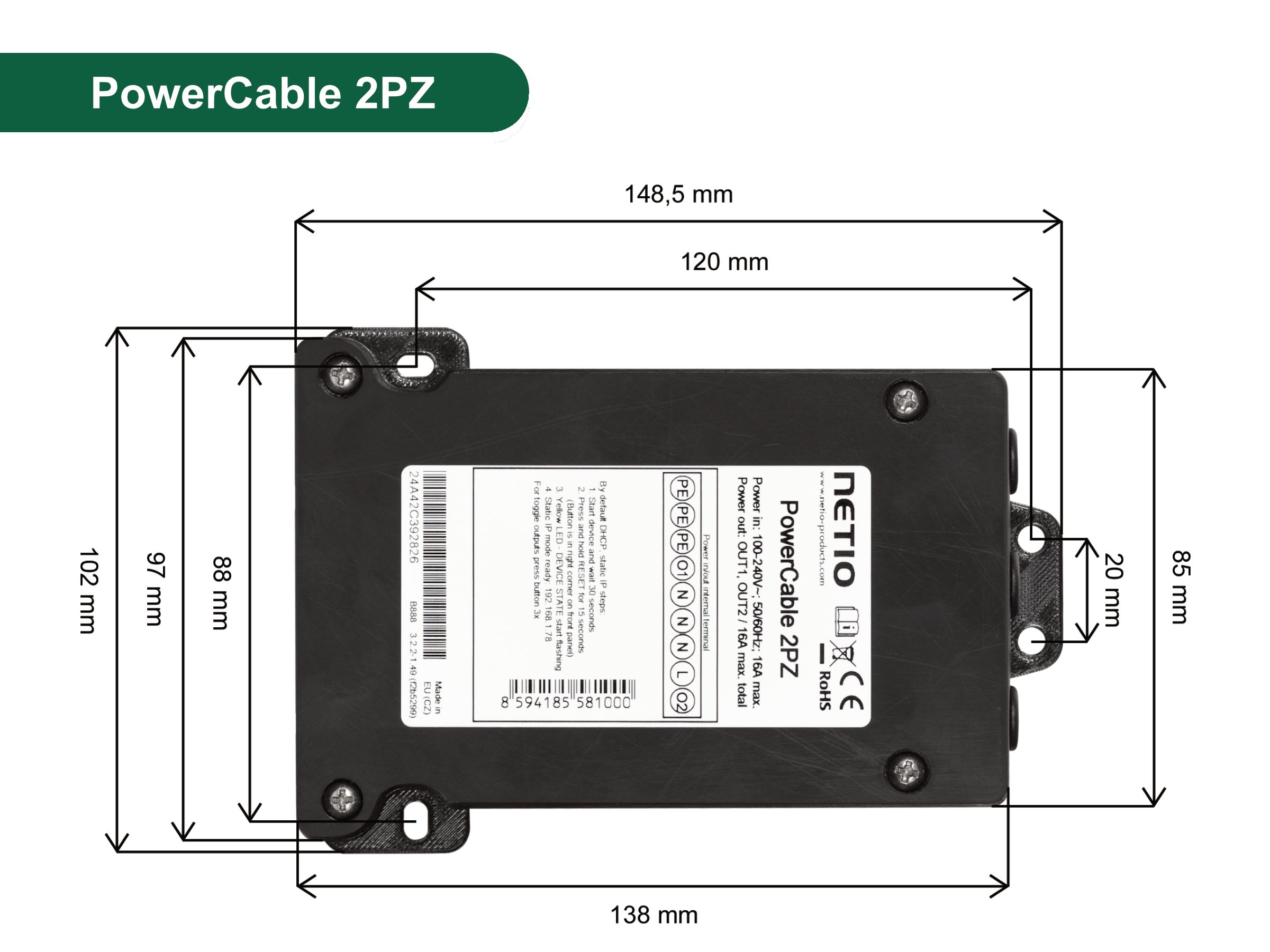 PowerCable 2PZ, non metering