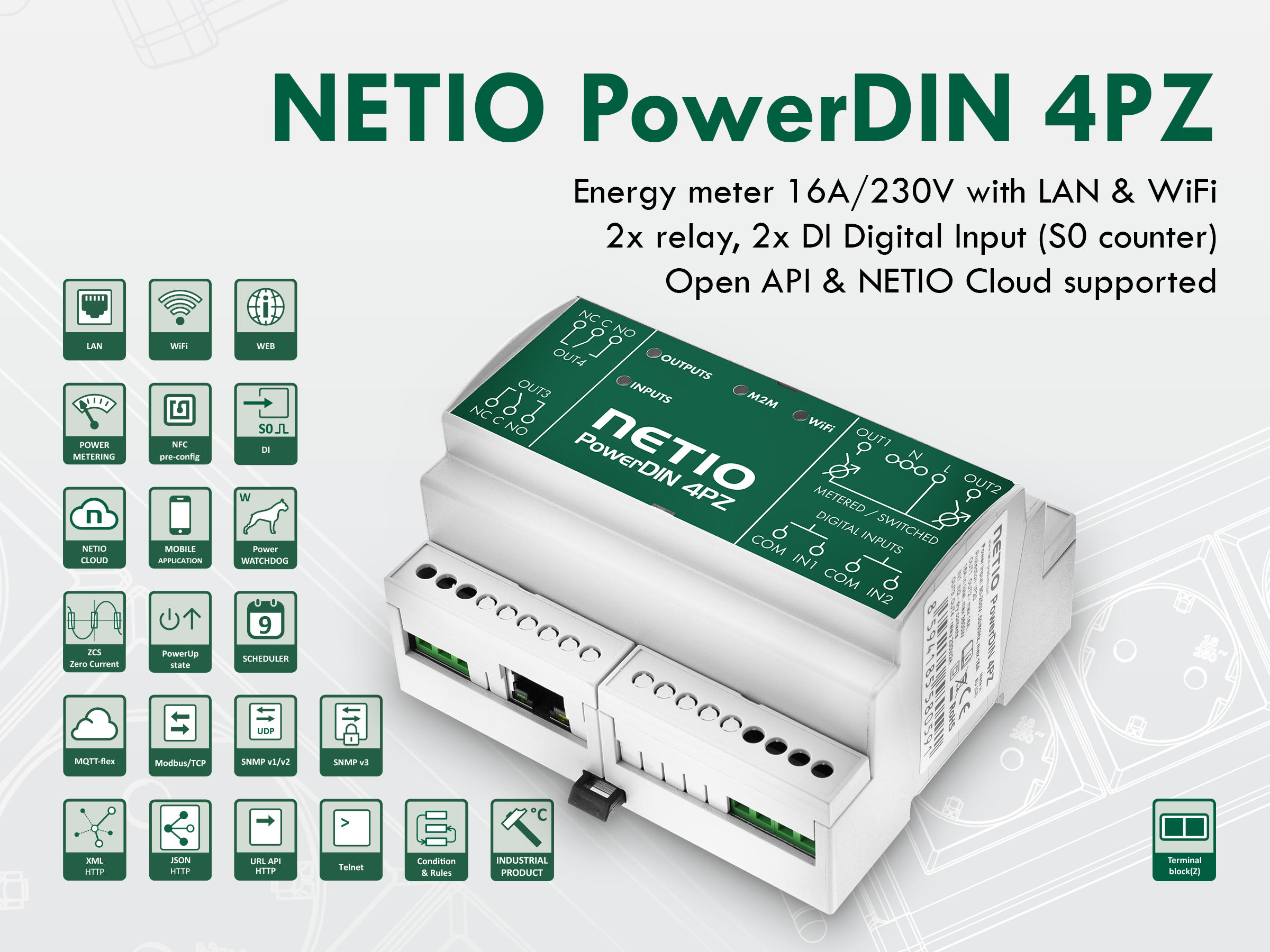 PowerDIN 4PZ, 2 channels metering