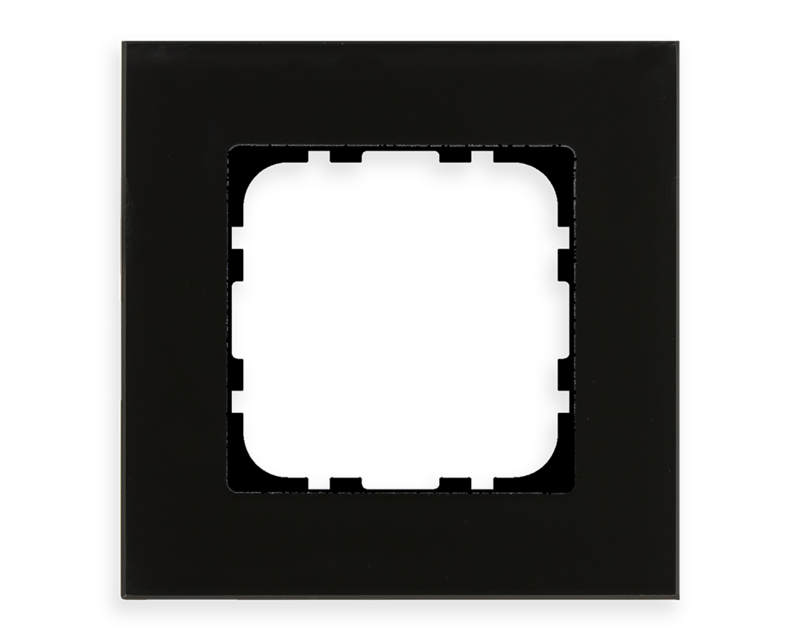 MDT Glass frame 1 gang, for 55 mm systems, Black