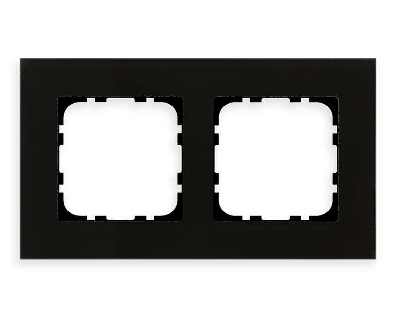 MDT Glass frame 2 gang, for 55 mm systems, Black