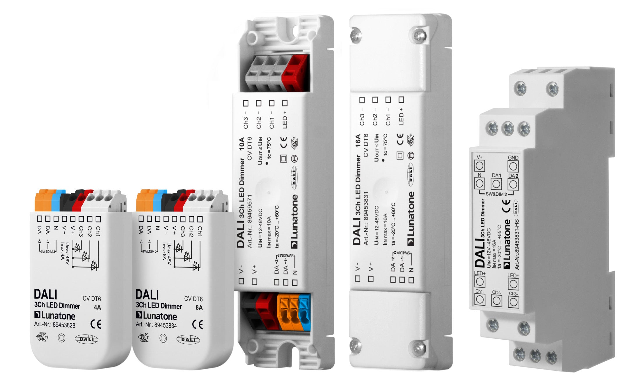 DALI 3Ch LED Dimmer 16A DIN rail