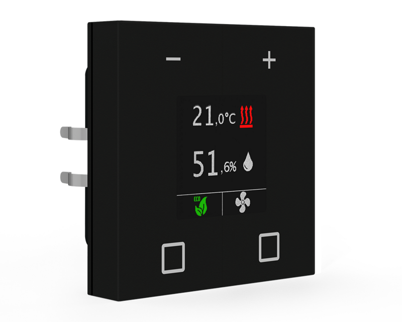 KNX Room Temperature Extension Unit Smart 55, Black matt